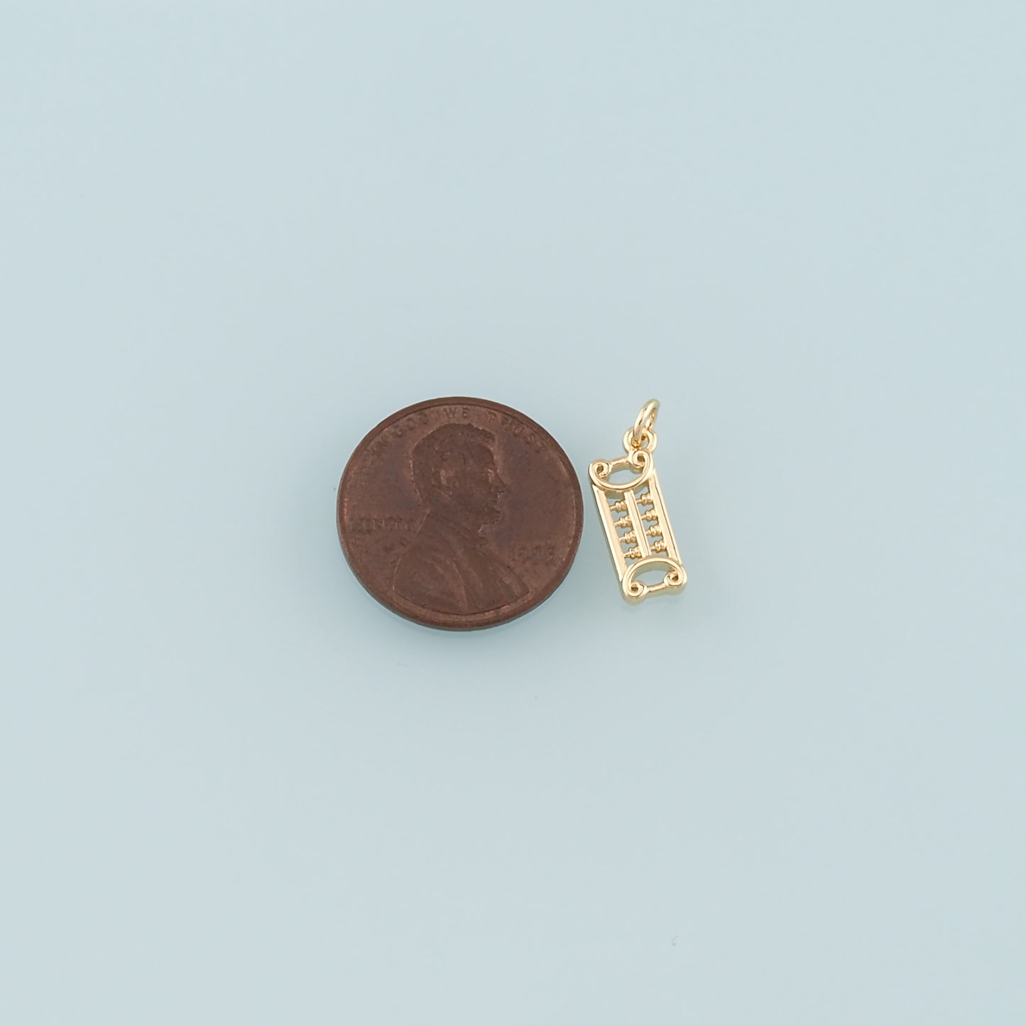 18K Gold Filled Abacus Pendant,Dainty Abacus Charm Bracelet Necklace for DIY Jewelry Making Supply