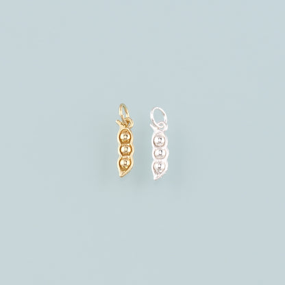 Gold Vegetable Charms,18K Gold Filled Pea Pendant,Pea Pods Charm Bracelet Necklace for DIY Jewelry Making Supply