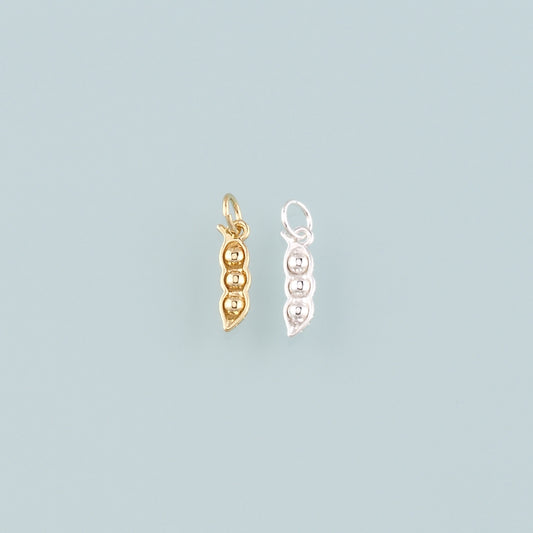 Gold Vegetable Charms,18K Gold Filled Pea Pendant,Pea Pods Charm Bracelet Necklace for DIY Jewelry Making Supply