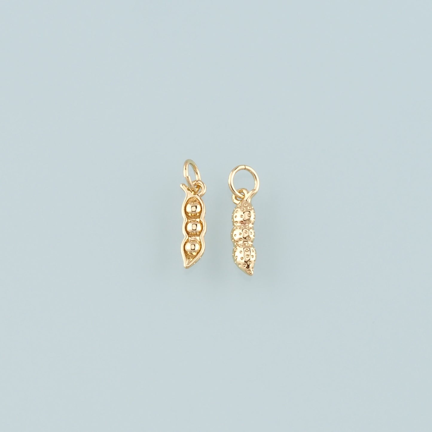 Gold Vegetable Charms,18K Gold Filled Pea Pendant,Pea Pods Charm Bracelet Necklace for DIY Jewelry Making Supply