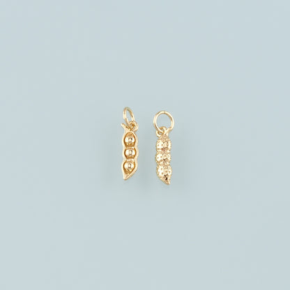 Gold Vegetable Charms,18K Gold Filled Pea Pendant,Pea Pods Charm Bracelet Necklace for DIY Jewelry Making Supply