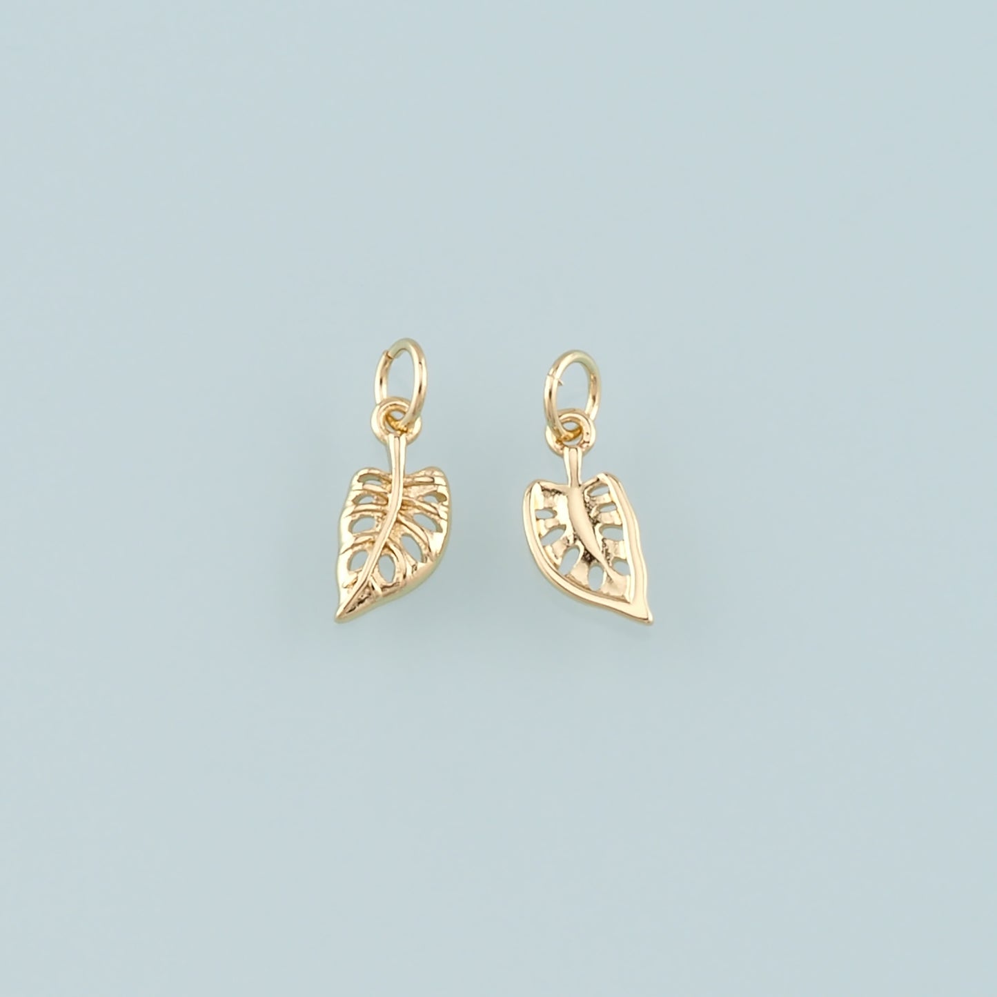Gold Leaves Charm,18K Gold Filled Leaf Pendant,Leaf Charm Bracelet Necklace for DIY Jewelry Making Supply