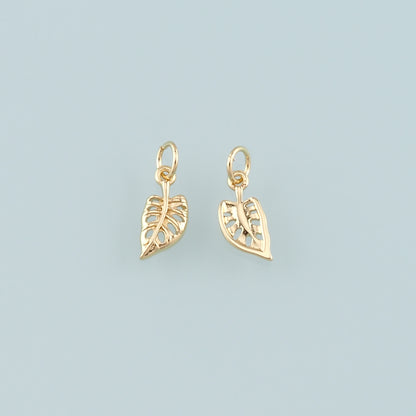 Gold Leaves Charm,18K Gold Filled Leaf Pendant,Leaf Charm Bracelet Necklace for DIY Jewelry Making Supply