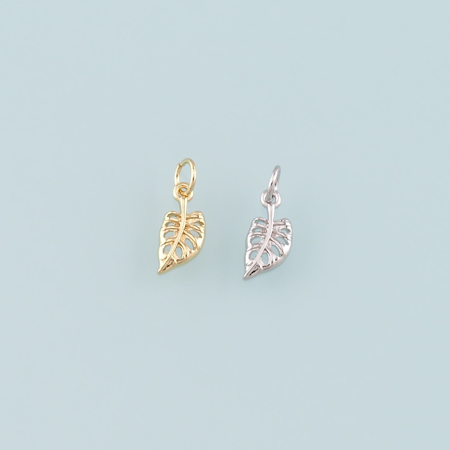 Gold Leaves Charm,18K Gold Filled Leaf Pendant,Leaf Charm Bracelet Necklace for DIY Jewelry Making Supply