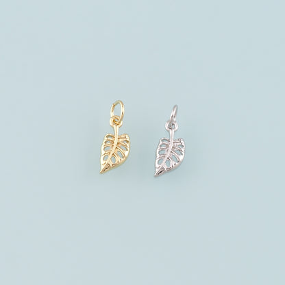 Gold Leaves Charm,18K Gold Filled Leaf Pendant,Leaf Charm Bracelet Necklace for DIY Jewelry Making Supply