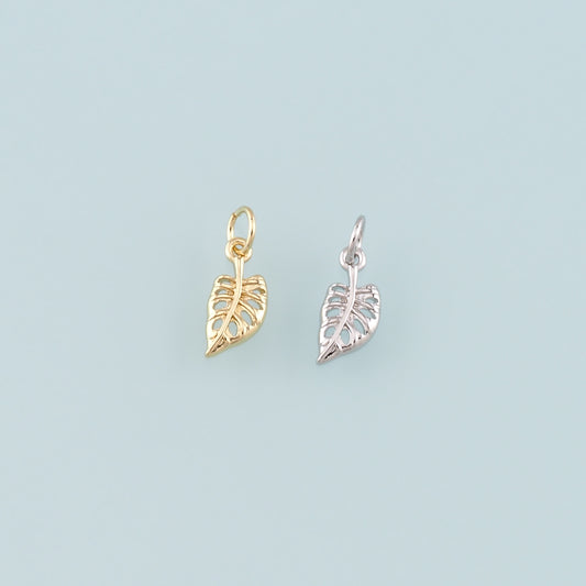 Gold Leaves Charm,18K Gold Filled Leaf Pendant,Leaf Charm Bracelet Necklace for DIY Jewelry Making Supply
