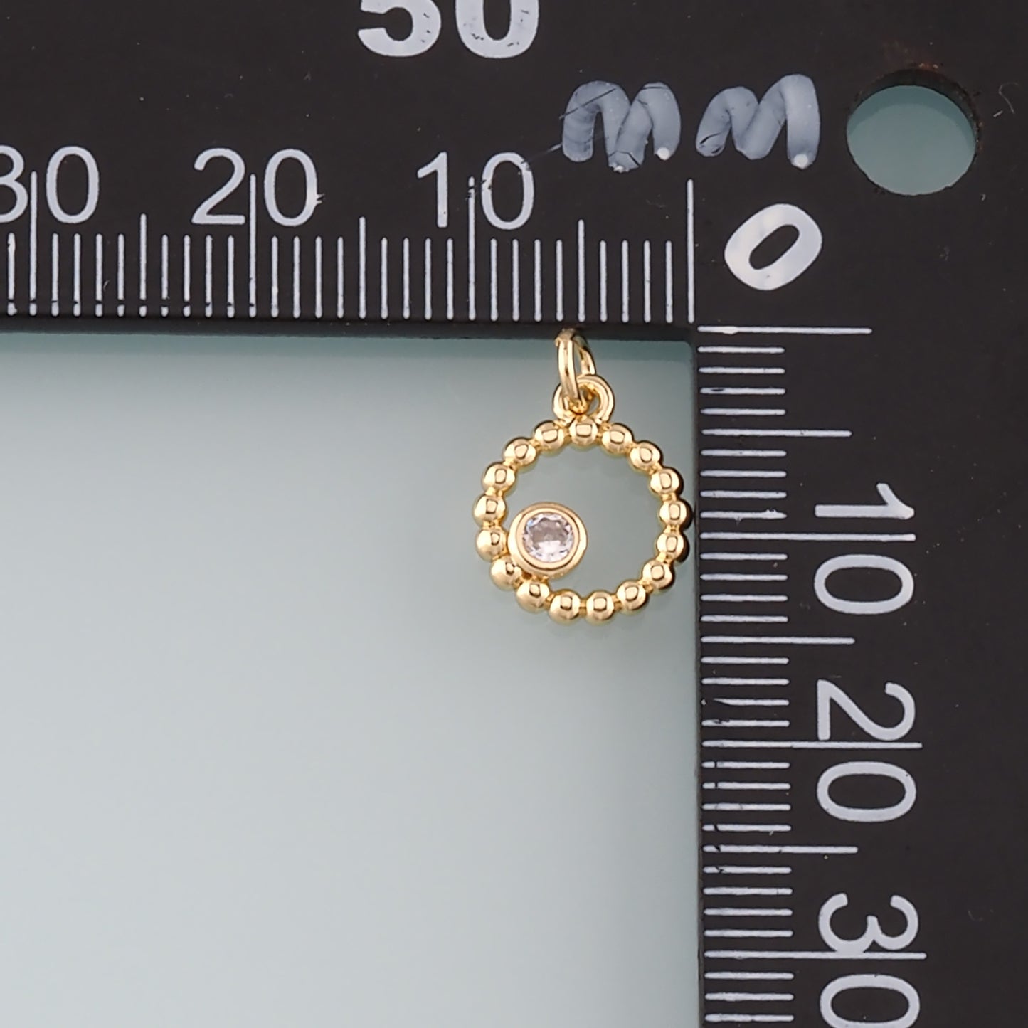 Gold Round Charms,18K Gold Filled Round Pendant,CZ Micro Pave Round Charm Bracelet Necklace for DIY Jewelry Making Supply