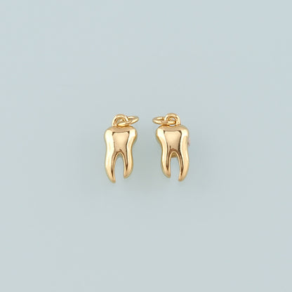 18K Gold Filled Teeth Pendant,Dainty Teeth Charm Bracelet Necklace for DIY Jewelry Making Supply