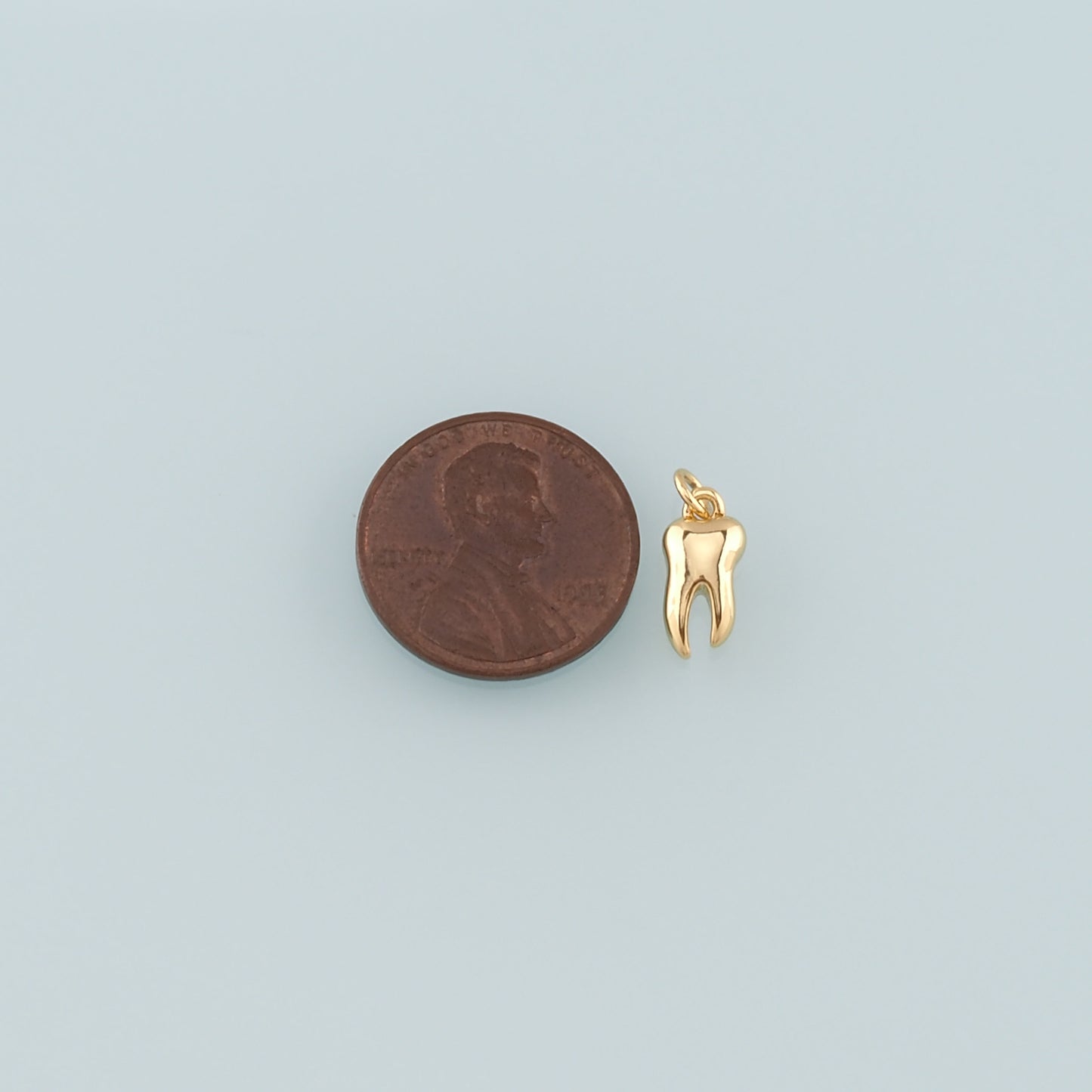 18K Gold Filled Teeth Pendant,Dainty Teeth Charm Bracelet Necklace for DIY Jewelry Making Supply