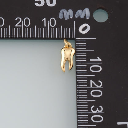 18K Gold Filled Teeth Pendant,Dainty Teeth Charm Bracelet Necklace for DIY Jewelry Making Supply