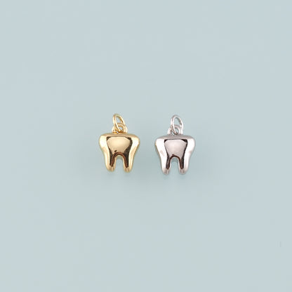 18K Gold Filled Teeth Pendant,Dainty Teeth Charm Bracelet Necklace for DIY Jewelry Making Supply