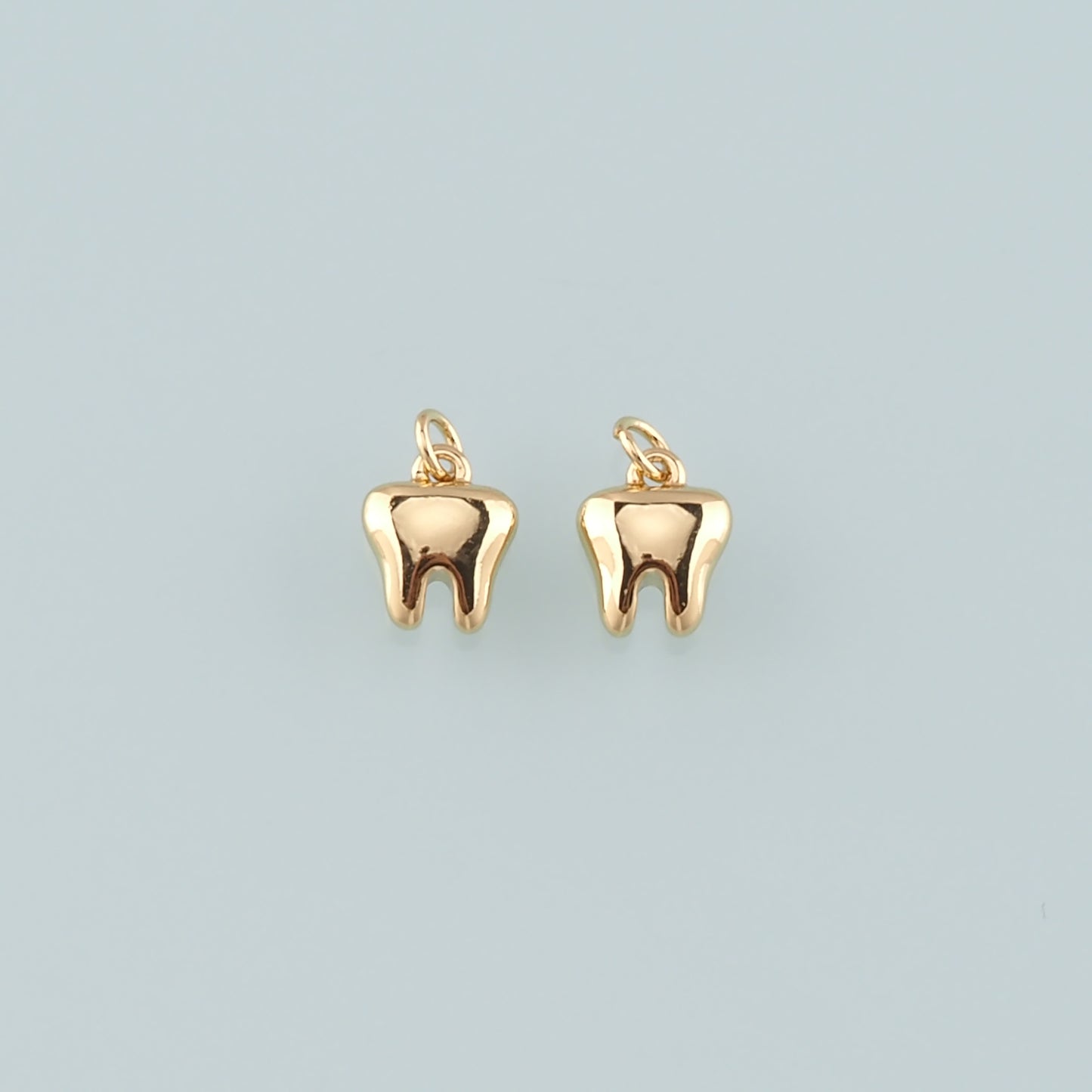 18K Gold Filled Teeth Pendant,Dainty Teeth Charm Bracelet Necklace for DIY Jewelry Making Supply