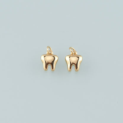18K Gold Filled Teeth Pendant,Dainty Teeth Charm Bracelet Necklace for DIY Jewelry Making Supply