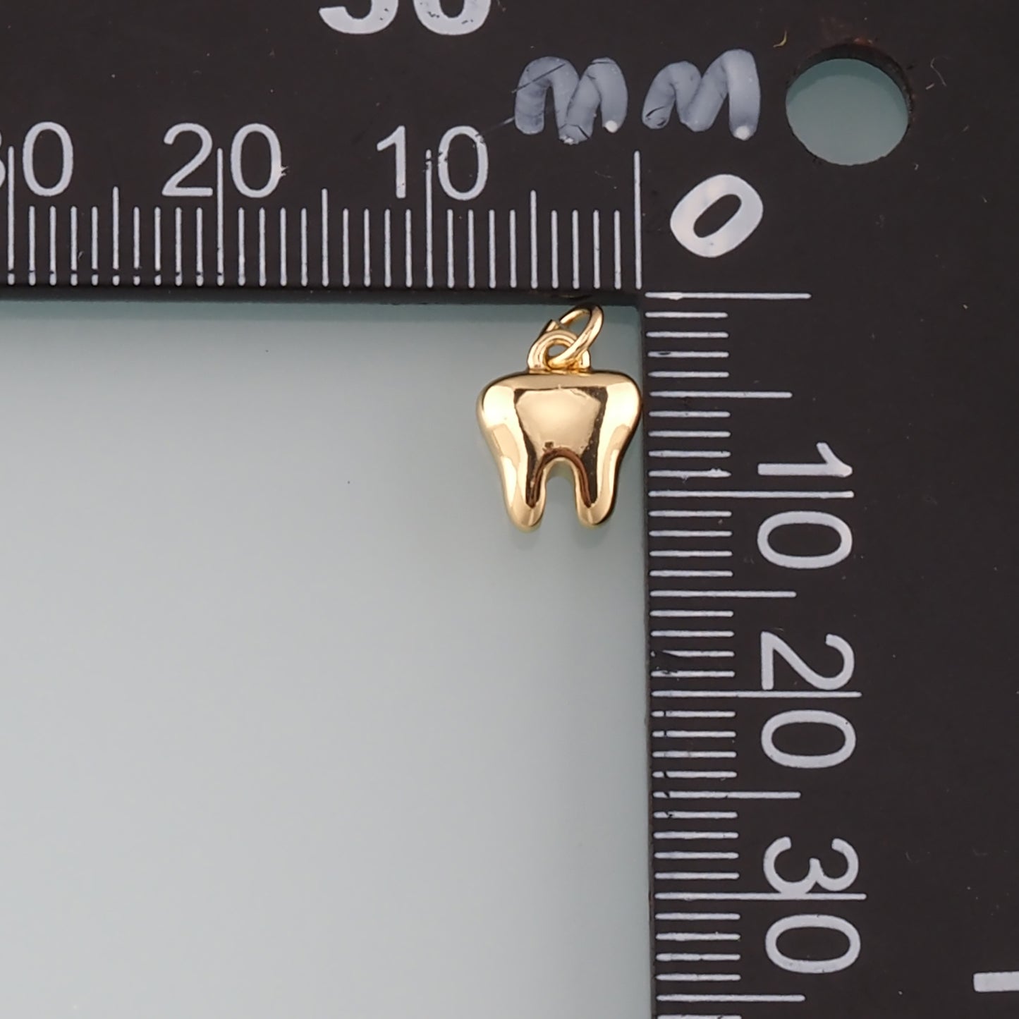 18K Gold Filled Teeth Pendant,Dainty Teeth Charm Bracelet Necklace for DIY Jewelry Making Supply