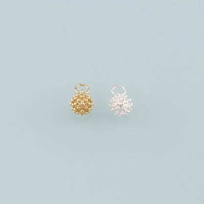 Gold Ball Charms,18K Gold Filled Round Ball Pendant,Round Charm Bracelet Necklace for DIY Jewelry Making Supply
