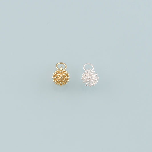 Gold Ball Charms,18K Gold Filled Round Ball Pendant,Round Charm Bracelet Necklace for DIY Jewelry Making Supply