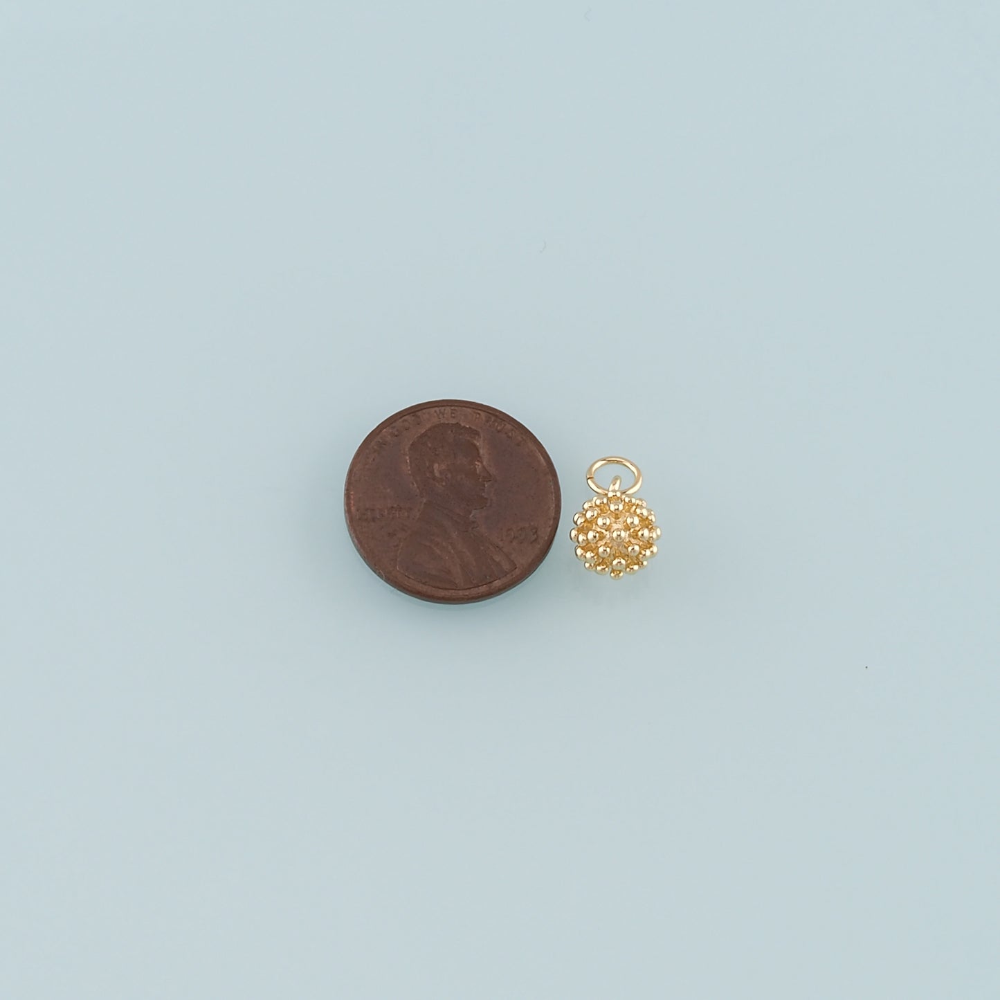 Gold Ball Charms,18K Gold Filled Round Ball Pendant,Round Charm Bracelet Necklace for DIY Jewelry Making Supply