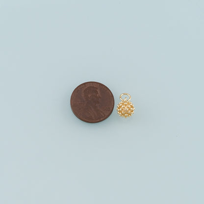 Gold Ball Charms,18K Gold Filled Round Ball Pendant,Round Charm Bracelet Necklace for DIY Jewelry Making Supply