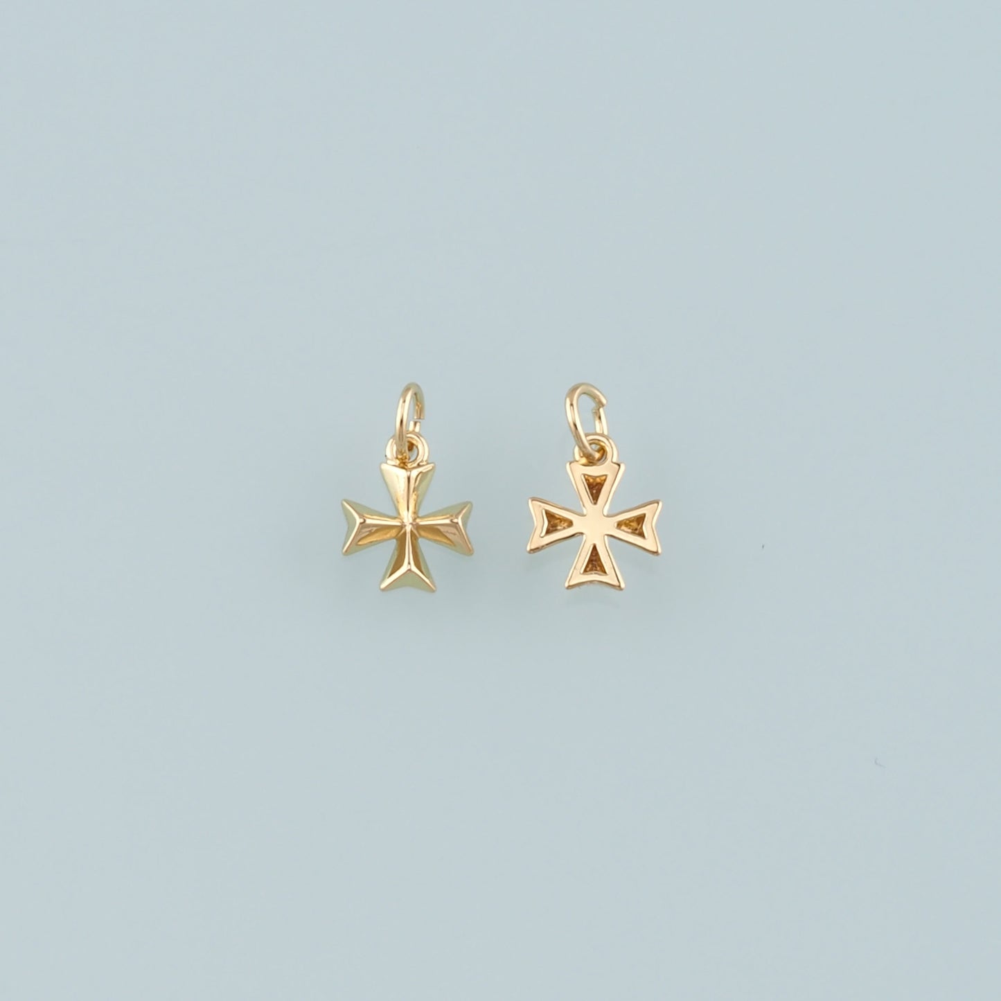 Gold Cross Charms,18K Gold Filled Cross Pendant,Religion Charm Bracelet Necklace for DIY Jewelry Making Supply