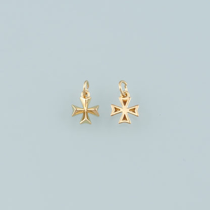 Gold Cross Charms,18K Gold Filled Cross Pendant,Religion Charm Bracelet Necklace for DIY Jewelry Making Supply