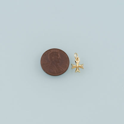 Gold Cross Charms,18K Gold Filled Cross Pendant,Religion Charm Bracelet Necklace for DIY Jewelry Making Supply