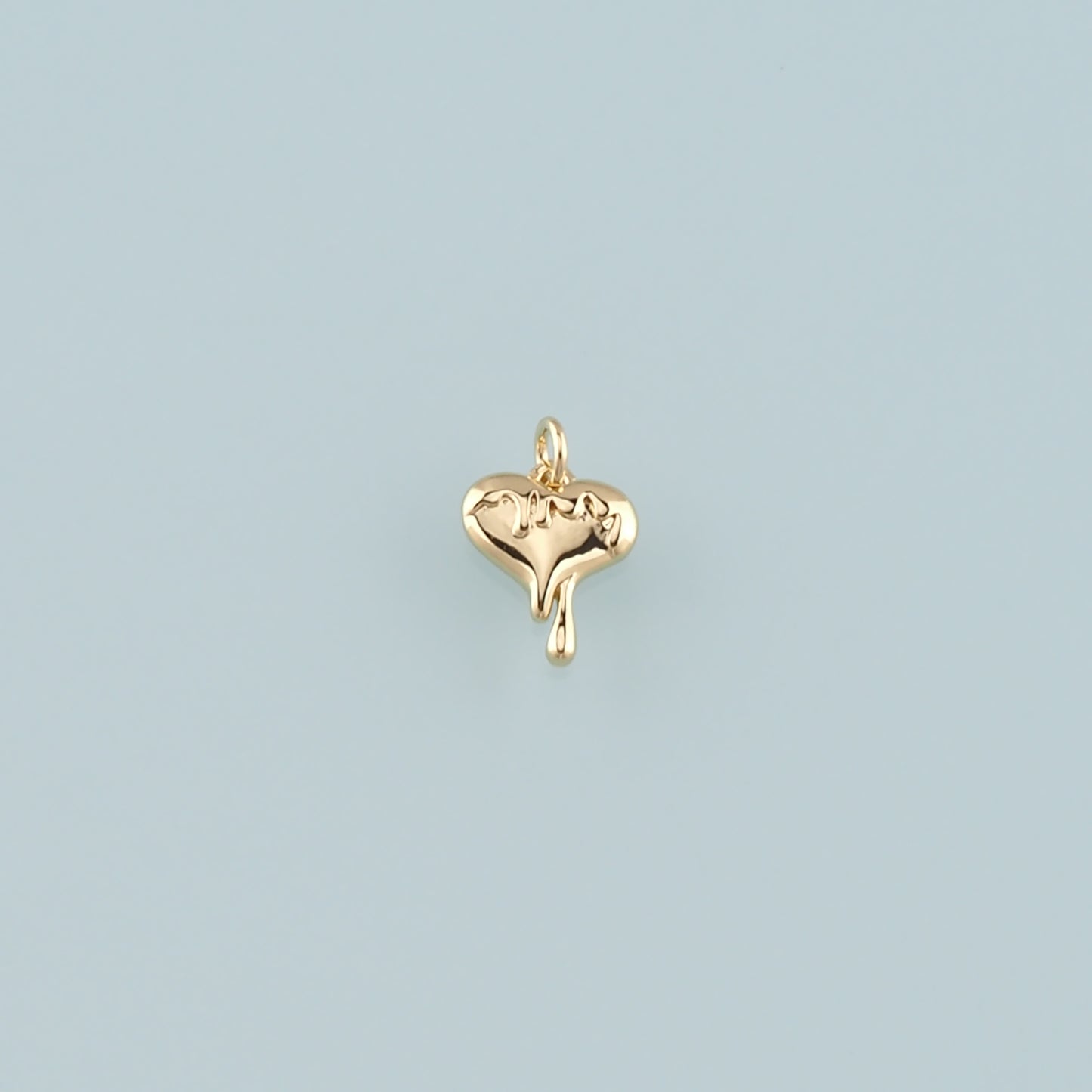 Gold Heart Charms,18K Gold Filled Heart Pendant,Dainty Heart Charm Bracelet Necklace for DIY Jewelry Making Supply