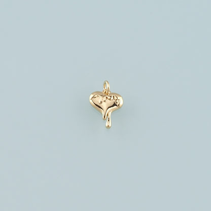 Gold Heart Charms,18K Gold Filled Heart Pendant,Dainty Heart Charm Bracelet Necklace for DIY Jewelry Making Supply