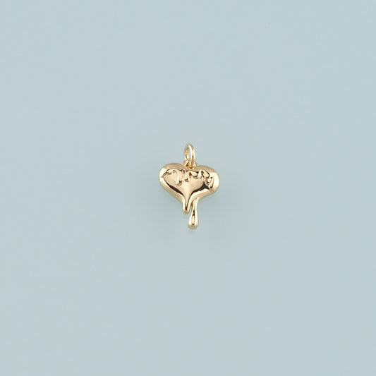 Gold Heart Charms,18K Gold Filled Heart Pendant,Dainty Heart Charm Bracelet Necklace for DIY Jewelry Making Supply