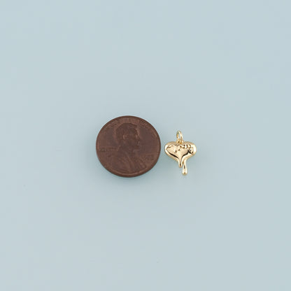 Gold Heart Charms,18K Gold Filled Heart Pendant,Dainty Heart Charm Bracelet Necklace for DIY Jewelry Making Supply