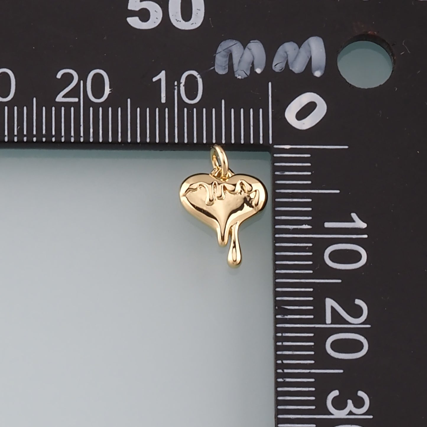 Gold Heart Charms,18K Gold Filled Heart Pendant,Dainty Heart Charm Bracelet Necklace for DIY Jewelry Making Supply