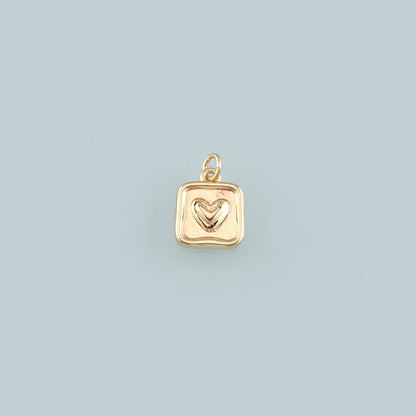 Gold Heart Charms,18K Gold Filled Heart Pendant,Dainty Heart Charm Bracelet Necklace for DIY Jewelry Making Supply