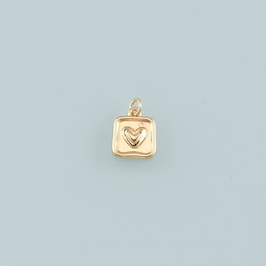 Gold Heart Charms,18K Gold Filled Heart Pendant,Dainty Heart Charm Bracelet Necklace for DIY Jewelry Making Supply