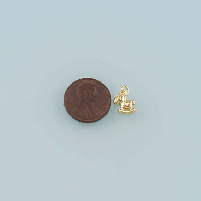 18K Gold Filled Trojan Horse Pendant,Dainty Trojan Horse Charm Bracelet Necklace for DIY Jewelry Making Supply