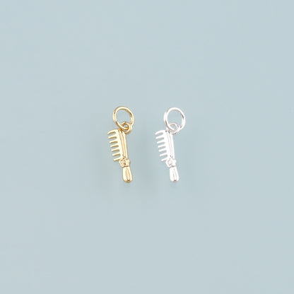18K Gold Filled Comb Pendant,Dainty Hairstylist Comb Charm Bracelet Necklace for DIY Jewelry Making Supply