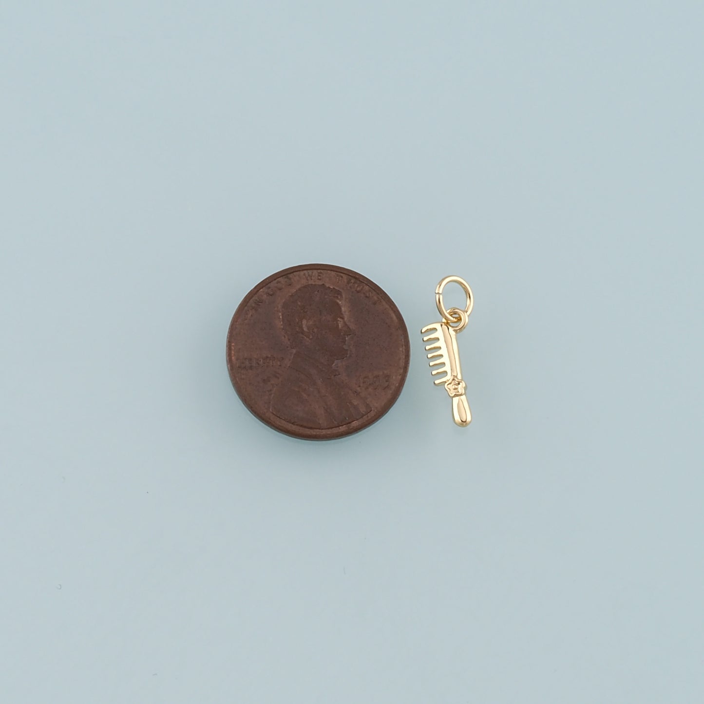 18K Gold Filled Comb Pendant,Dainty Hairstylist Comb Charm Bracelet Necklace for DIY Jewelry Making Supply