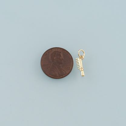 18K Gold Filled Comb Pendant,Dainty Hairstylist Comb Charm Bracelet Necklace for DIY Jewelry Making Supply