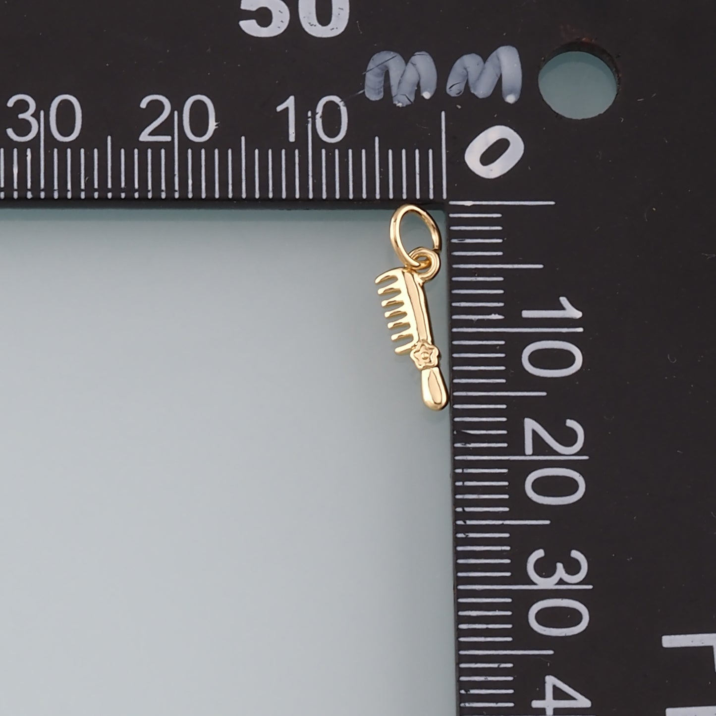 18K Gold Filled Comb Pendant,Dainty Hairstylist Comb Charm Bracelet Necklace for DIY Jewelry Making Supply