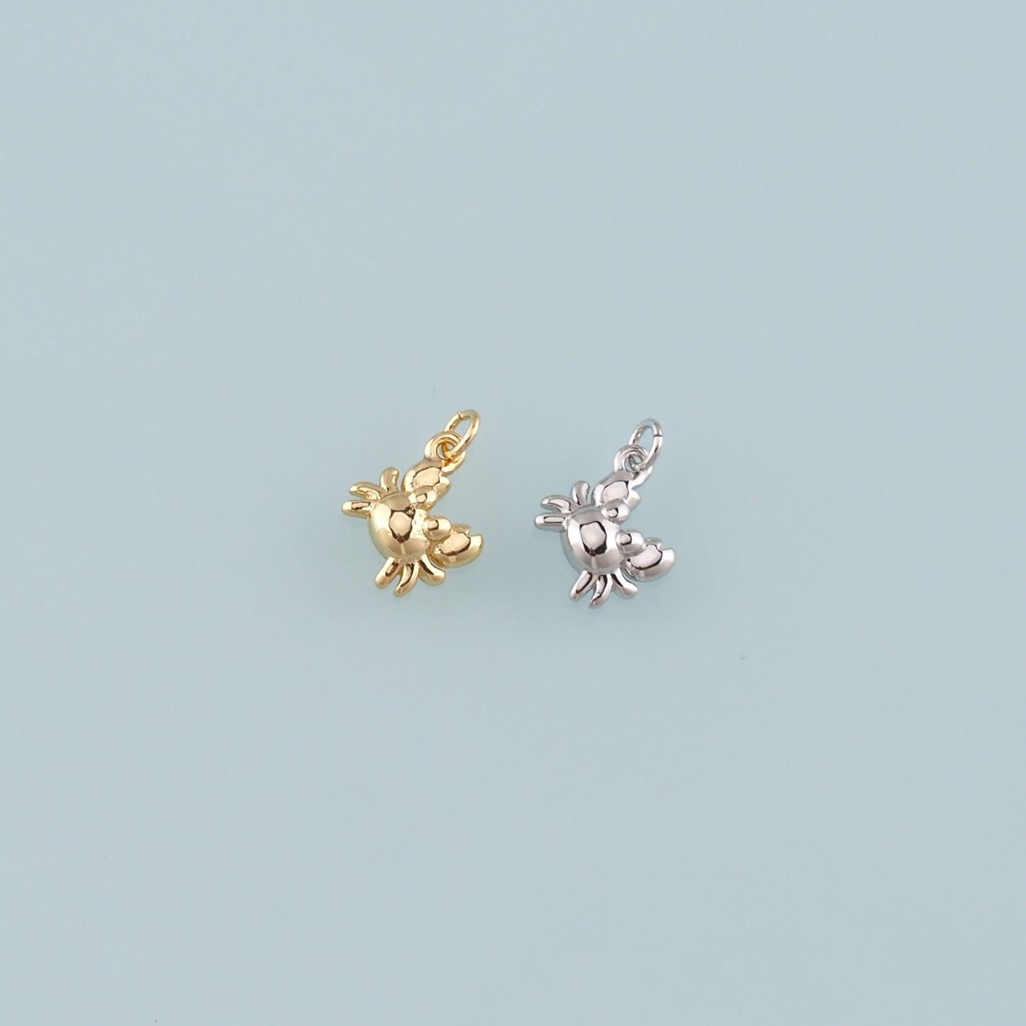 Gold Marine Life Charms,18K Gold Filled Crab Pendant,Crab Charms Bracelet Necklace for DIY Jewelry Making Supply