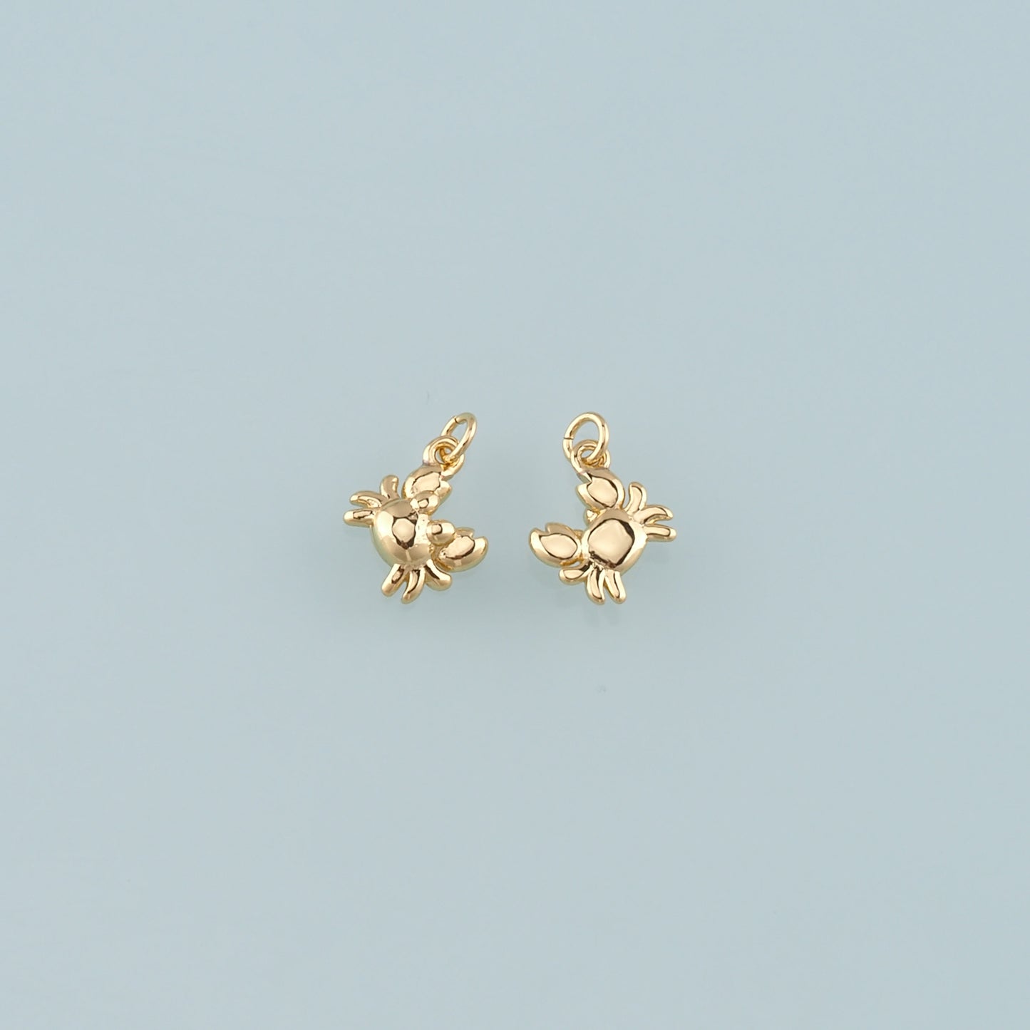 Gold Marine Life Charms,18K Gold Filled Crab Pendant,Crab Charms Bracelet Necklace for DIY Jewelry Making Supply
