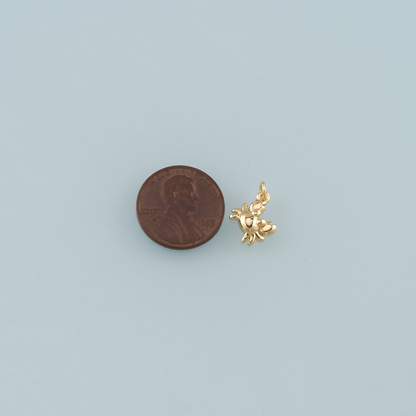 Gold Marine Life Charms,18K Gold Filled Crab Pendant,Crab Charms Bracelet Necklace for DIY Jewelry Making Supply