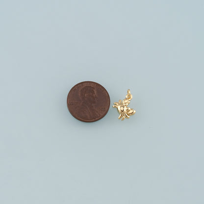 Gold Marine Life Charms,18K Gold Filled Crab Pendant,Crab Charms Bracelet Necklace for DIY Jewelry Making Supply