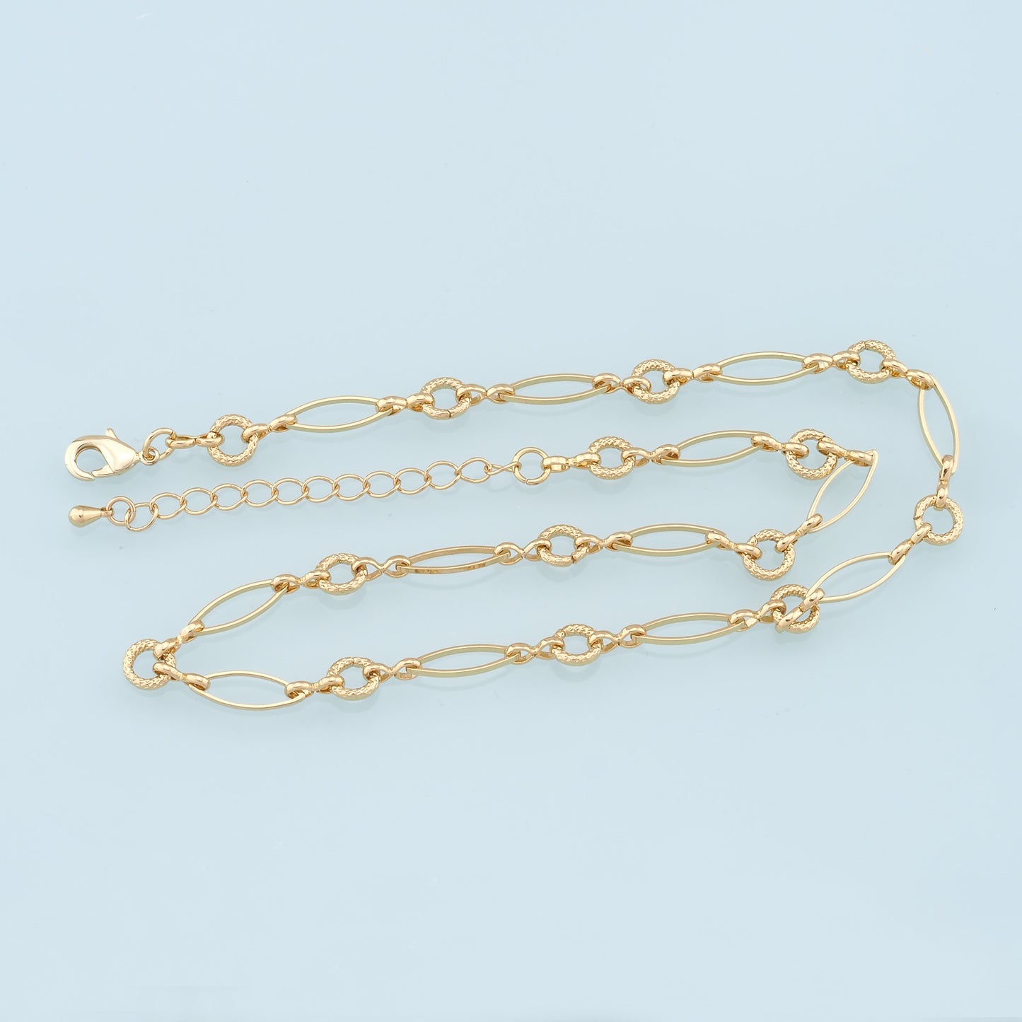 Gold Oval Chain,18K Gold Filled Round for Necklace Bracelet DIY Jewelry Making Supply