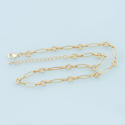 Gold Oval Chain,18K Gold Filled Round for Necklace Bracelet DIY Jewelry Making Supply