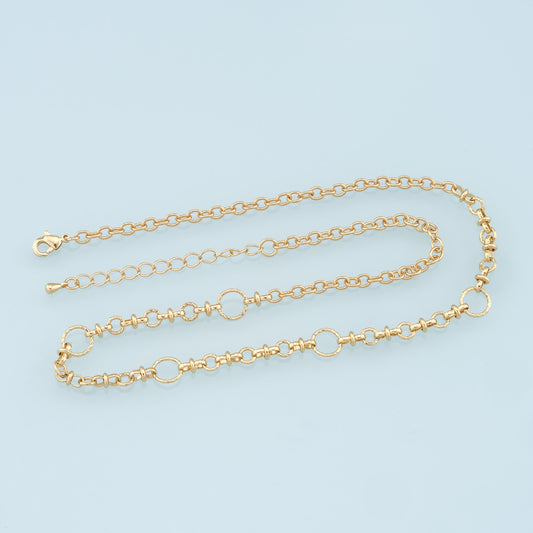 Gold Round Chain,18K Gold Filled Round for Necklace Bracelet DIY Jewelry Making Supply