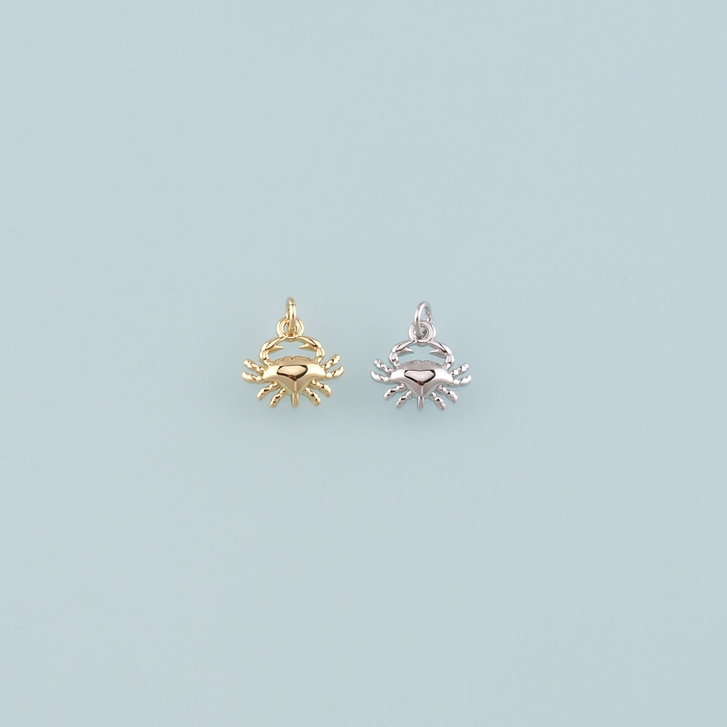 Gold Marine Life Charms,18K Gold Filled Crab Pendant,Crab Charms Bracelet Necklace for DIY Jewelry Making Supply