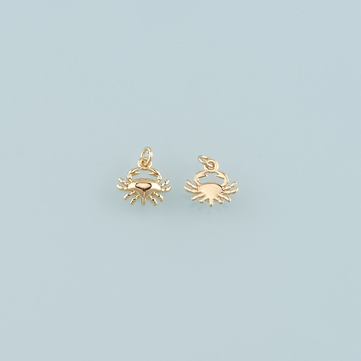Gold Marine Life Charms,18K Gold Filled Crab Pendant,Crab Charms Bracelet Necklace for DIY Jewelry Making Supply