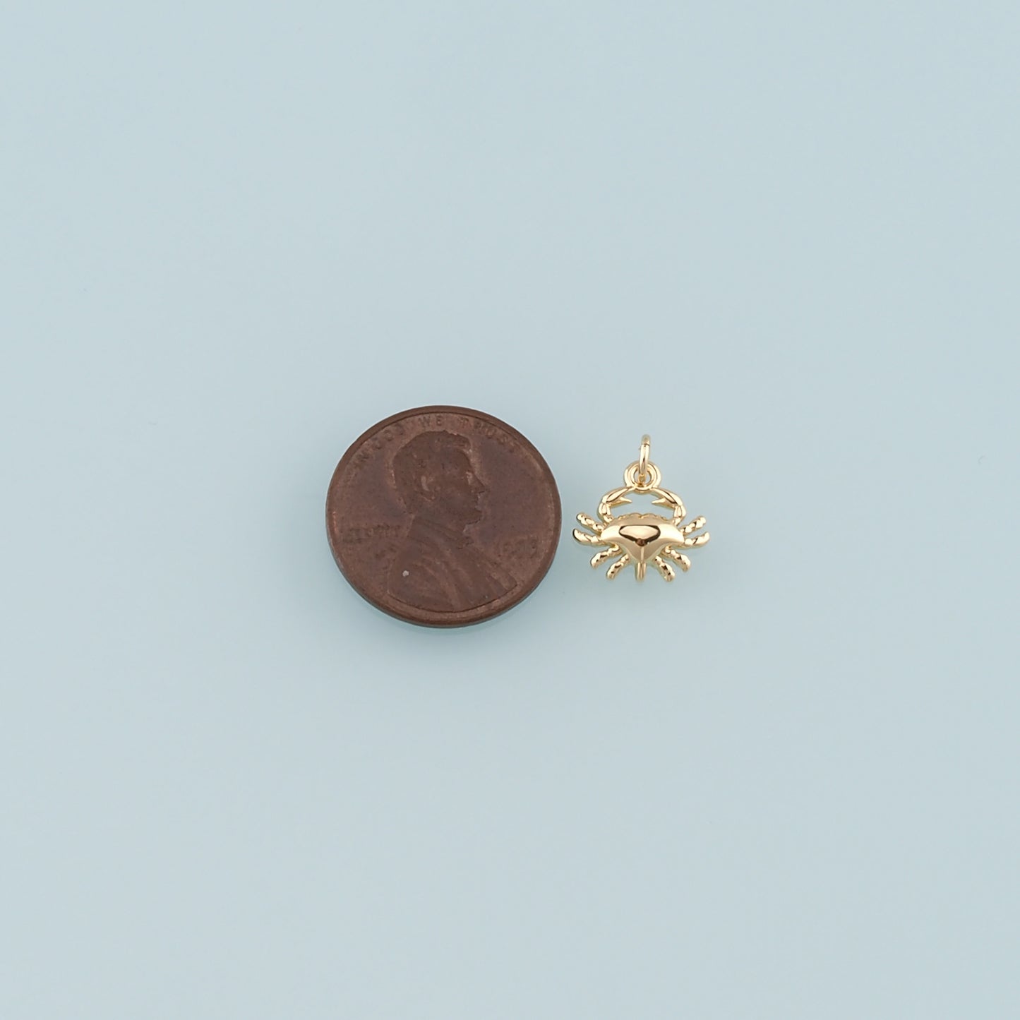 Gold Marine Life Charms,18K Gold Filled Crab Pendant,Crab Charms Bracelet Necklace for DIY Jewelry Making Supply