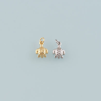 Gold Ocean Charms,18K Gold Filled Turtle Pendant,Turtle Charm Bracelet Necklace for DIY Jewelry Making Supply