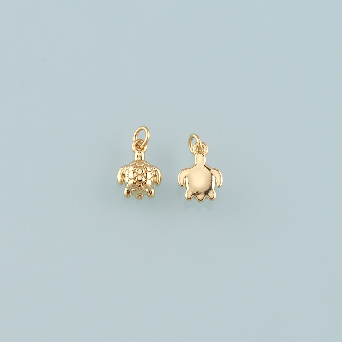 Gold Ocean Charms,18K Gold Filled Turtle Pendant,Turtle Charm Bracelet Necklace for DIY Jewelry Making Supply
