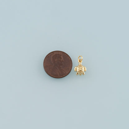 Gold Ocean Charms,18K Gold Filled Turtle Pendant,Turtle Charm Bracelet Necklace for DIY Jewelry Making Supply